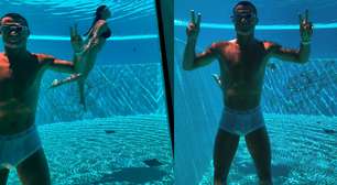 Cristiano Ronaldo curte piscina gigante com esposa após eliminação na Copa