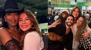 Paolla Oliveira cai na festa em arraial de escola de samba no Rio