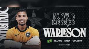 Botafogo anuncia a chegada de Warleson