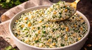 Arroz de coentro e amendoim crocante e perfumado