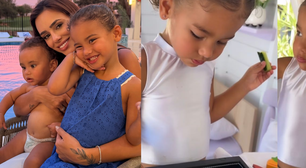 'Iniciando um detox': esposa de Neymar, Bruna Biancardi revela mudança na alimentação da filha Mavie, de 2 anos, após férias nos EUA