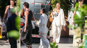 Como usar linho no Inverno? Com look todo branco e oversized, Bruna Marquezine prova a sofisticação do tecido natural em novo passeio com Shawn Mendes
