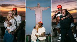 Vini Jr. e Virginia visitam o Cristo Redentor com Terry Crews, de 'As Branquelas'