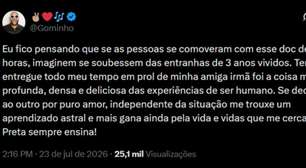 Gominho emociona ao revelar bastidores da luta de Preta Gil: "Foram 3 anos vividos nas entranhas"