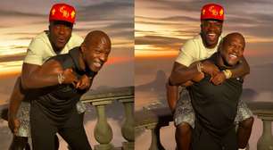Após memes na Copa do Mundo, Vini Jr. e Terry Crews mostram encontro inusitado no Cristo Redentor