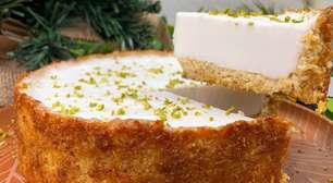 Torta de limão sem açúcar feita também sem leite e sem glúten, uma opção leve, saudável e refrescante