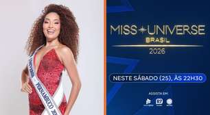 Na torcida! Sabrina Monteiro representa PE no Miss Universe Brasil 2026 neste sábado (25), 22h30