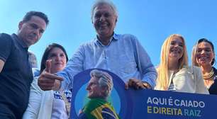 Caiado foca em segurança e mulheres em 1º discurso como candidato e tenta se contrapor a Flávio por 2º turno