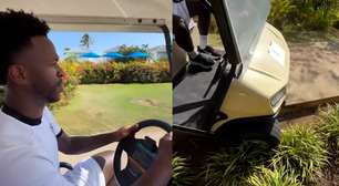 Virginia compartilha direção desastrada de Vini Jr. em carro de golfe: 'Diz ele que é brabo'
