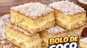 Bolo de coco dos sonhos: bem fofinho, úmido e irresistível, que vai perfumar a sua cozinha