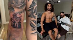 Cucurella cumpre promessa e tatua rosto de treinador da Espanha