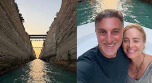 Angélica e Luciano Huck visitam o icônico Canal de Corinto na Grécia