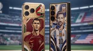 Messi e Cristiano Ronaldo ganham versões de ouro em coleção limitada de celulares