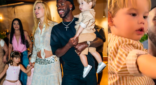Com look de R$ 6 mil, Virgínia leva Vini Jr. para festa de família e José Leonardo ganha colo do 'padrasto'