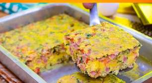 Omelete de forno sensacional e muito recheado, para uma refeição leve, saudável e muito gostosa
