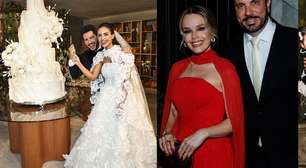 De bolo de 1,64 m aos looks de Thaeme, MC Guimê e outros famosos: 15 fotos do casamento de Thiago e Geórgia revelam os detalhes mais marcantes da luxuosa festa