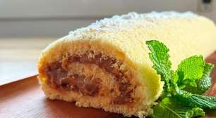 Rocambole de doce de leite com uma massa bem fofinha e muito recheio cremoso, uma gostosura