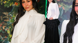 Sempre fashionista! Grávida, Sabrina Sato exibe barriguinha em look que reúne 3 tendências da moda internacional: laço gigante, bordados e saia volumosa