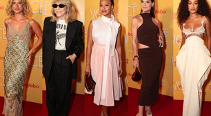 Brilho, recortes e alfaiataria: Sheron Menezzes, Alinne Moraes, Renata Sorrah e mais famosos capricham nos looks da première de 'Por Você', nova novela da Globo; 35 fotos