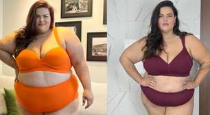 Modelo plus size exibe antes e depois da perda de 43 kg e fala sobre saúde: 'Quero que seja a longo prazo'