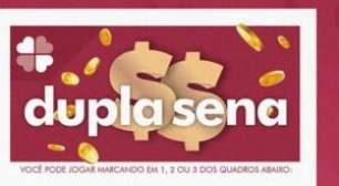 Resultado da Dupla Sena 2991 acumula e prêmio principal sobe para R$ 600 mil; confira as dezenas