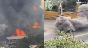 Incêndio de grandes proporções atinge indústria química e faz bueiros de rua explodirem em SP; veja