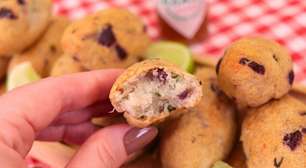 Bolinho de bacalhau na air fryer feito sem fritura, sem farinha e sem ovo, um petisco crocante e saudável