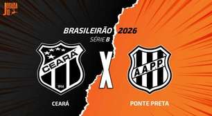 Ceará x Ponte Preta: onde assistir, escalações e arbitragem