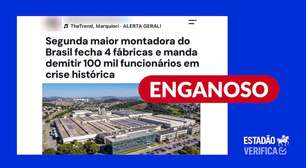 Volkswagen não anunciou fechamento de fábricas e cortes de empregos no Brasil
