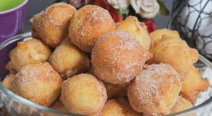 Bolinho de chuva macio por dentro e sequinho por fora, que vai deixar o papai muito feliz no Dia dos Pais