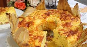 Bolo salgado de milho fofinho e saboroso feito no liquidificador, para não perder tempo na cozinha no Dia dos Pais