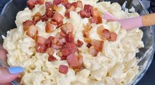 Macarrão com queijo cremoso e saboroso, para preparar em poucos minutos e alegrar a família no Dia dos Pais