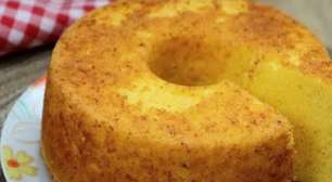 Bolo de fubá com iogurte fofinho e delicioso, para um café da tarde especial no Dia dos Pais
