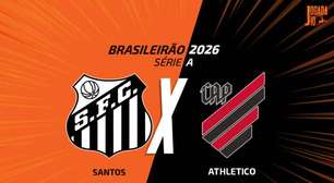 Santos x Athletico-PR, AO VIVO, com a Voz do Esporte, às 17h