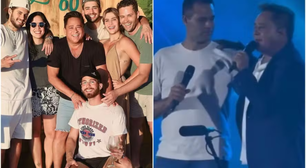 Leonardo reclama dos filhos em show e elogia primogênito: 'É o único'