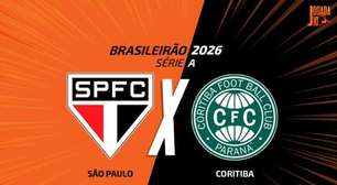 São Paulo x Coritiba: onde assistir, escalações e arbitragem