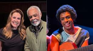 Gilberto Gil conhece ator que o interpreta nos palcos em encontro exibido com exclusividade pelo 'Fantástico'
