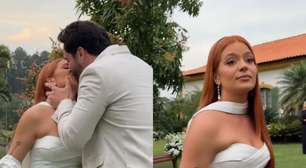 Vestido de noiva de Viih Tube rouba a cena no casamento civil e web reage: 'Ficou tão'