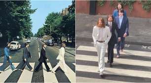 Filmagens da cinebiografia dos Beatles recriam a cena histórica de 'Abbey Road'