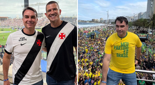 Flávio Bolsonaro acompanha Vasco x Santos em São Januário após ato em Copacabana