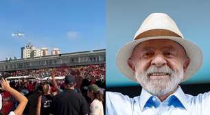 Lula chega de helicóptero para lançamento da campanha em estádio de São Bernardo do Campo