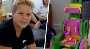Aos 13 anos, ele dedicou 300 horas das suas férias para criar uma cadeira de rodas na impressora 3D para uma bebê de 21 meses