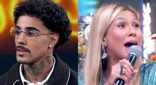 Lívia Andrade surpreende MC Livinho ao vivo no 'Domingão' com música 'proibida': 'Parou aí'