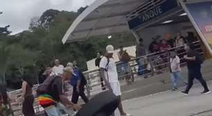 Mulher morre após ser atingida por roda de ônibus do BRT perto de estação no Rio