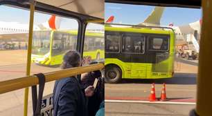 Asa de Boeing 737 é atingida por ônibus durante embarque no Aeroporto de Guarulhos; veja