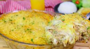 Gratinado de carne moída com queijo derretido por cima, para variar o cardápio e surpreender a todos