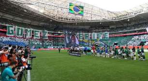 Torcida do Palmeiras exalta Gustavo Gómez com mosaico no Nubank Parque