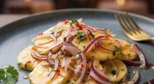 Ceviche de banana fácil, gostoso e barato