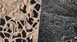Durante anos, 42 milhões de pneus permaneceram no deserto do Kuwait - até que as manchas pretas desapareceram das imagens de satélite
