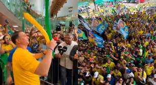 Flávio Bolsonaro é recebido por multidão de apoiadores ao desembarcar em aeroporto de Maceió (AL)